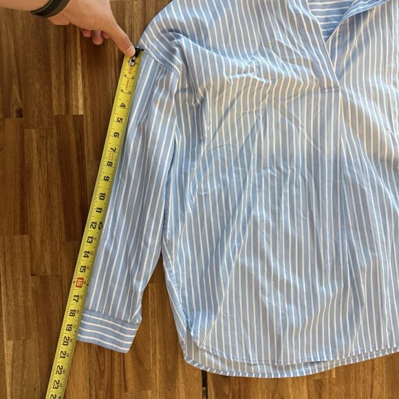 Talbots Womens Size 1X Striped Fisherman Shirt Tunic Blue Coastal Preppy Capsule - Picture 11 of 11